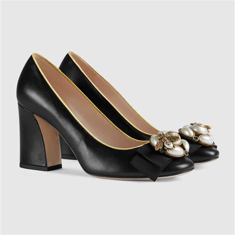 gucci mid heel pump with bee|Gucci heels size 10.